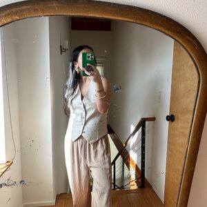 Vintage Levi's 1970's Tailored Oatmeal Linen Vest